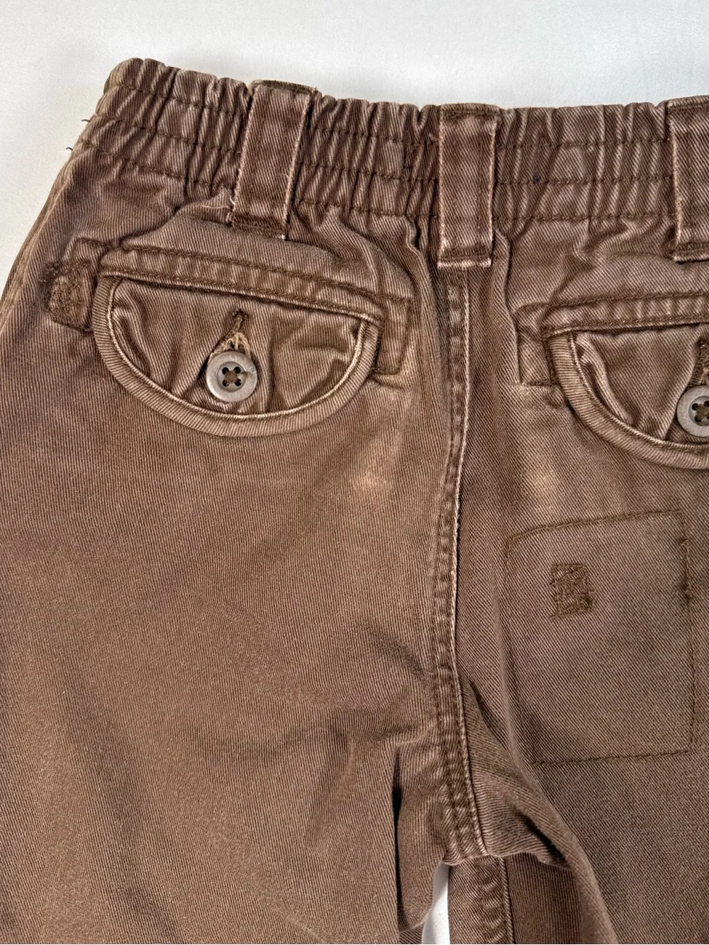 POLO Boys Y2K Utility Brown Carpenter‎ Pants 24M Patch Distressed Grunge Retro